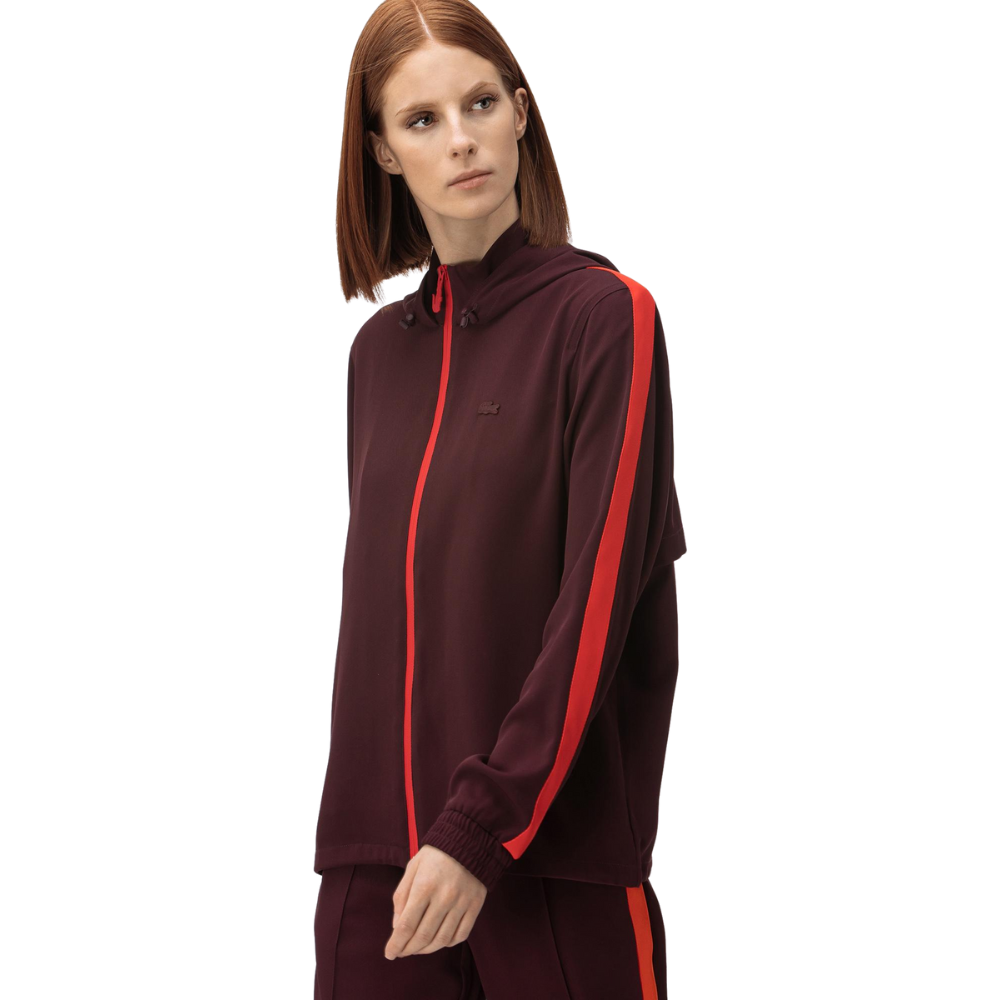 Foto 1 | Sudadera Lacoste con Capucha color Tinto para Mujer