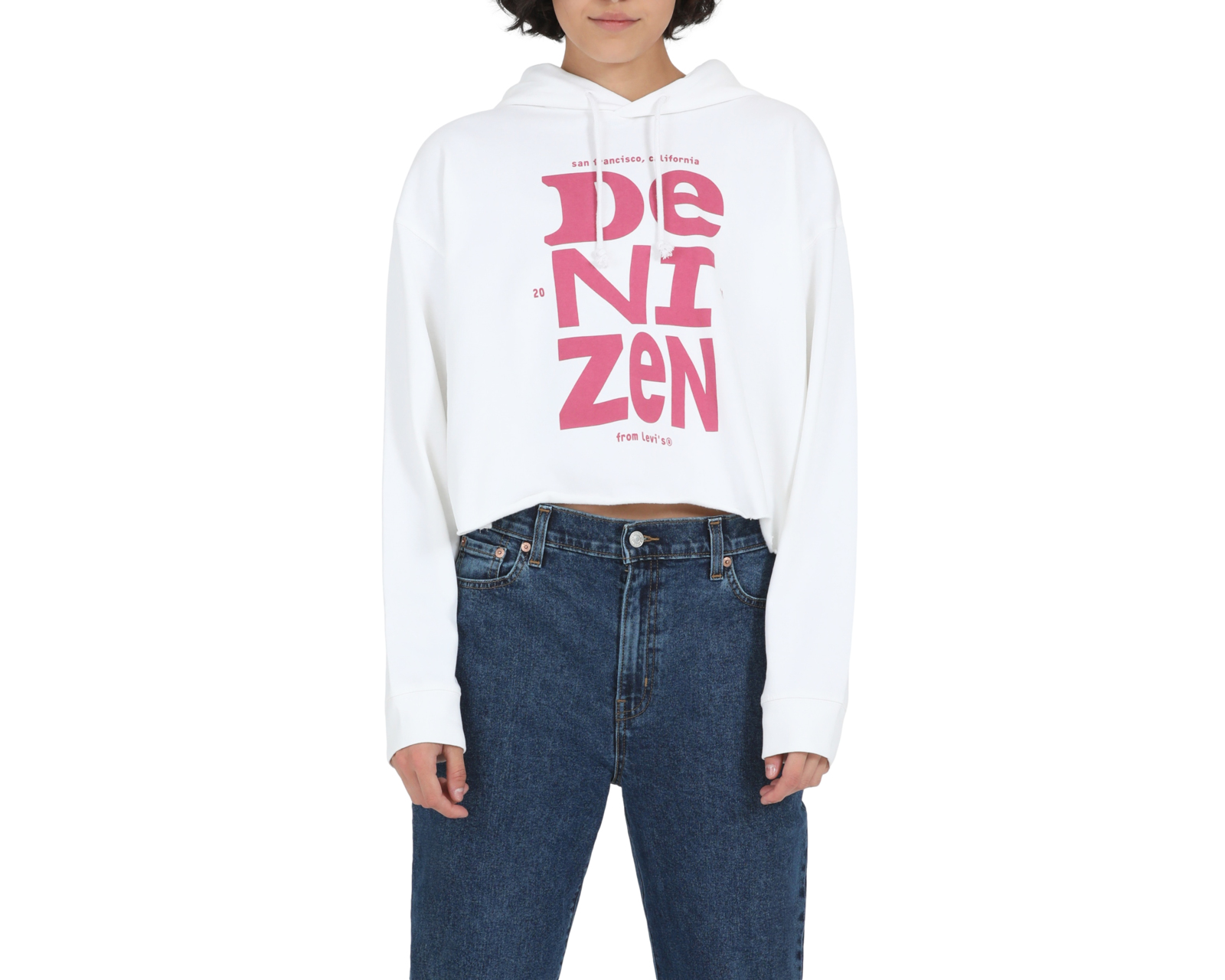 Foto 2 pulgar | Sudadera Cropped Denizen 21539-0010 color Blanco