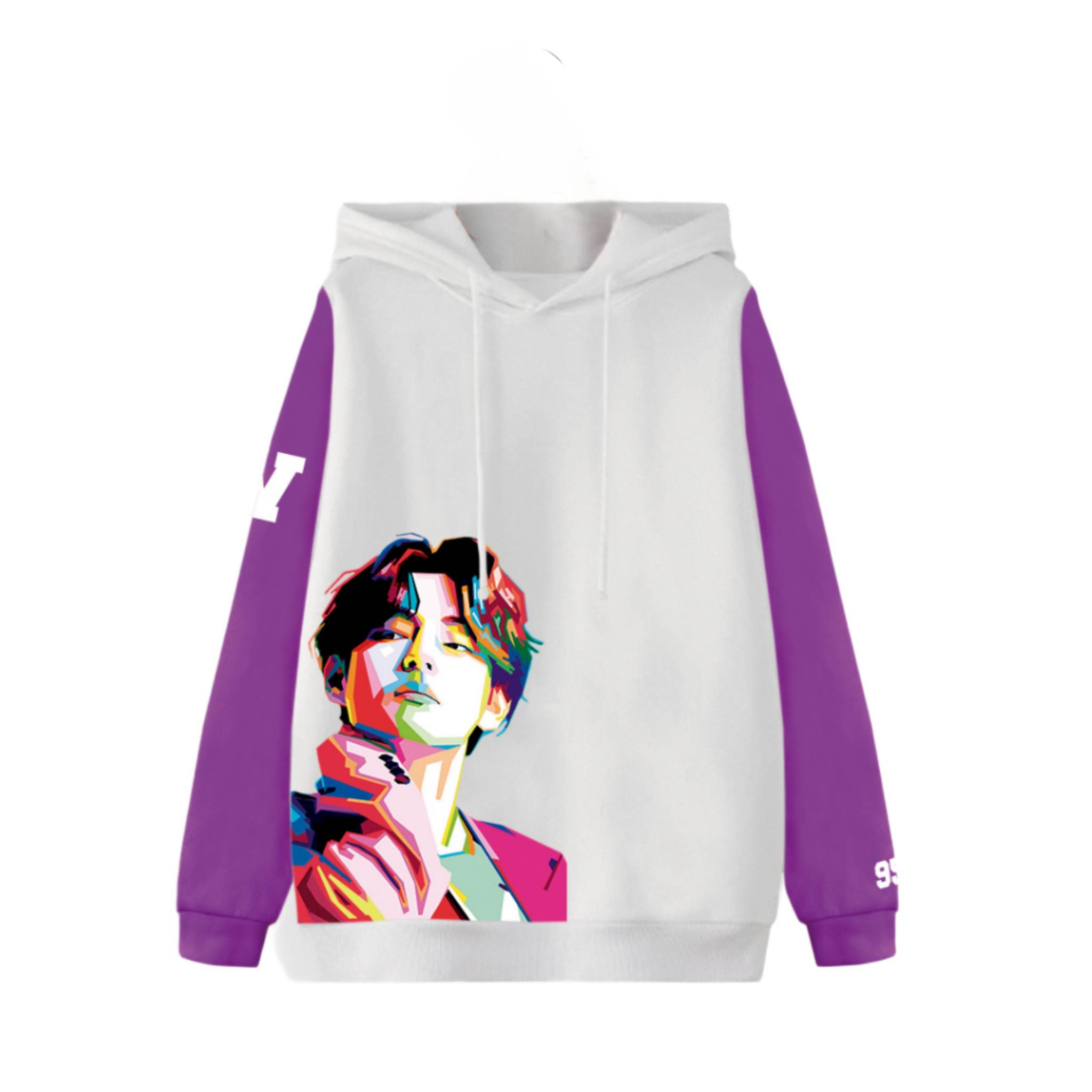 Foto 2 pulgar | Sudadera Core Bts Bangtan Boys V color Blanco para Mujer