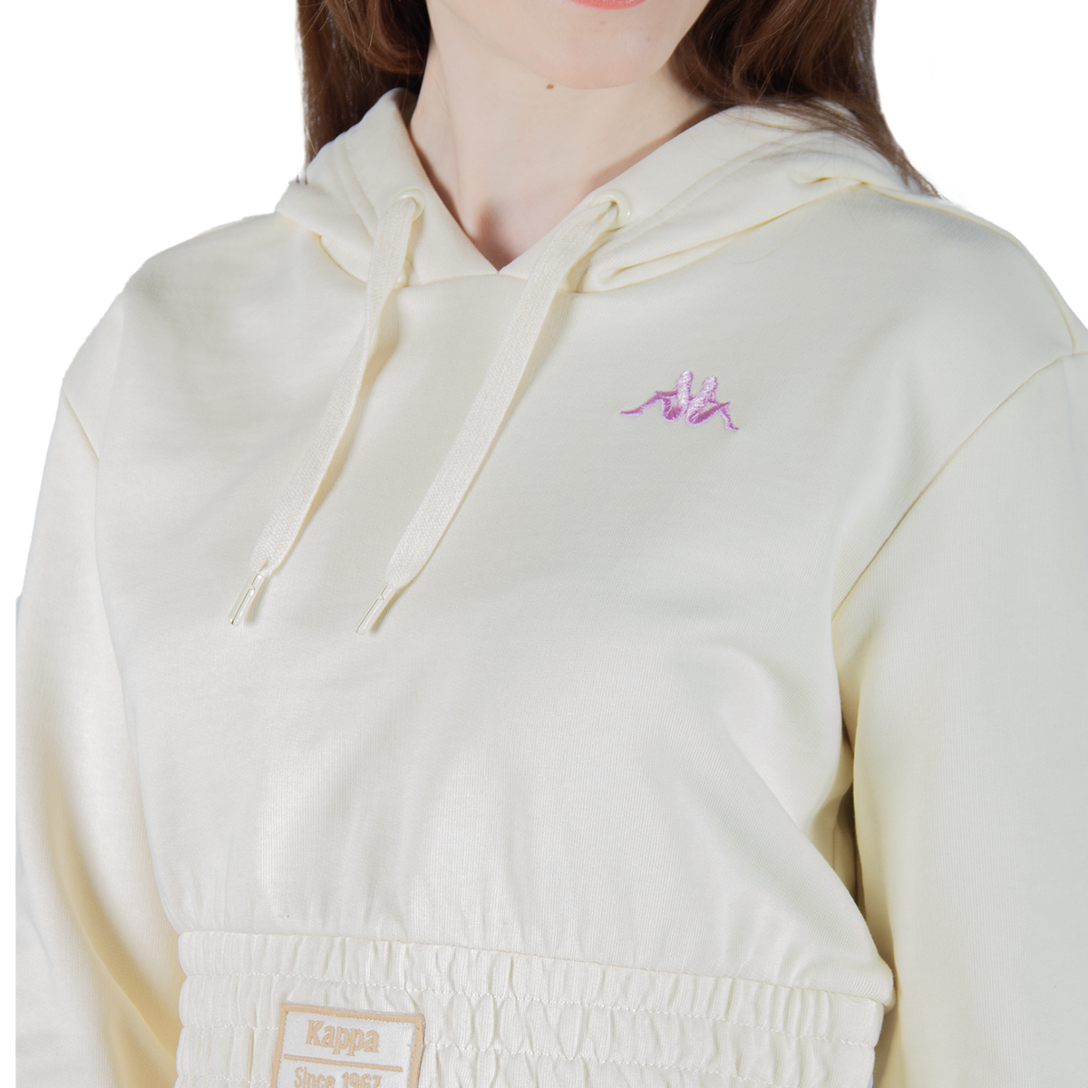 Foto 4 pulgar | Sudadera para Mujer Kappa con Capucha color Blanco