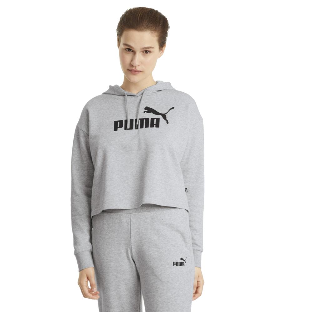 Foto 4 pulgar | Sudadera Puma 586870-04 Ess Cropped Gris para Mujer