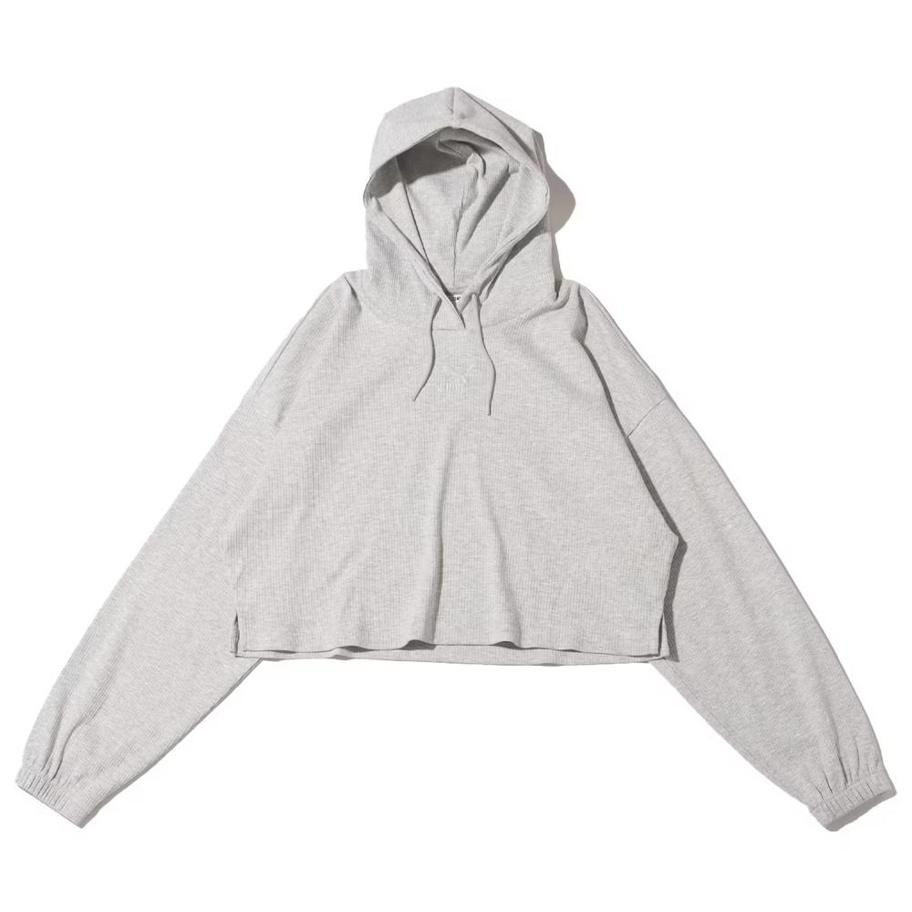 Foto 2 pulgar | Sudadera Puma Classics Ribbed 534357-04 Gris para Mujer