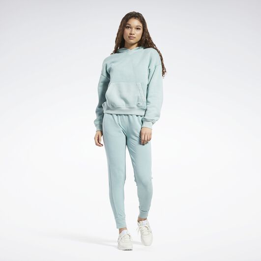 Foto 4 pulgar | Sudadera Reebok Fleece Hk4946 Azul para Mujer