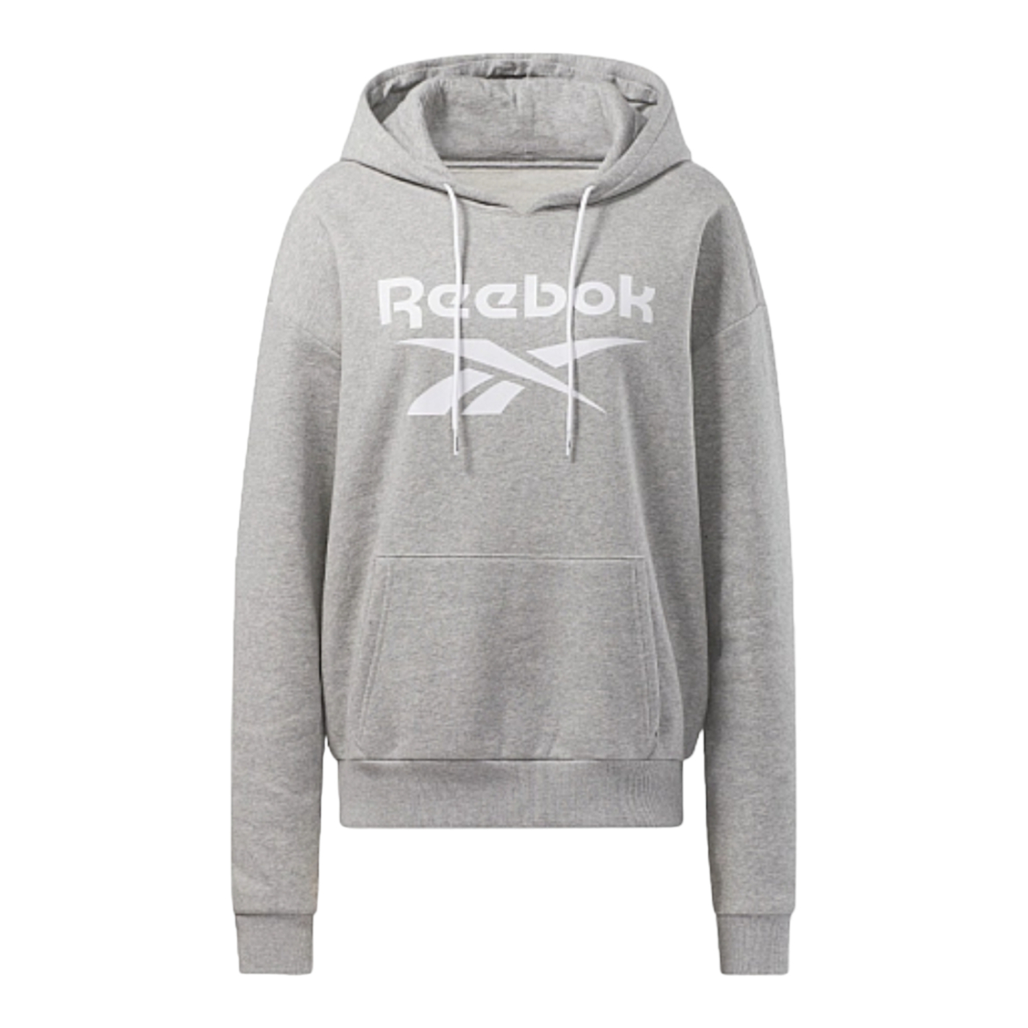 Foto 2 pulgar | Sudadera Hoodie Reebok Estampada Gris para Dama