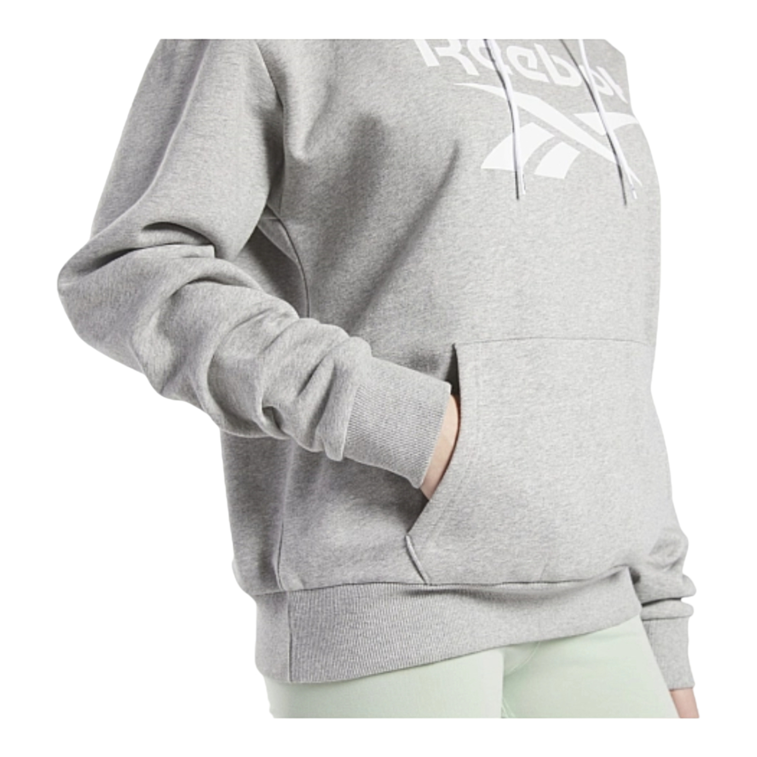 Foto 7 pulgar | Sudadera Hoodie Reebok Estampada Gris para Dama