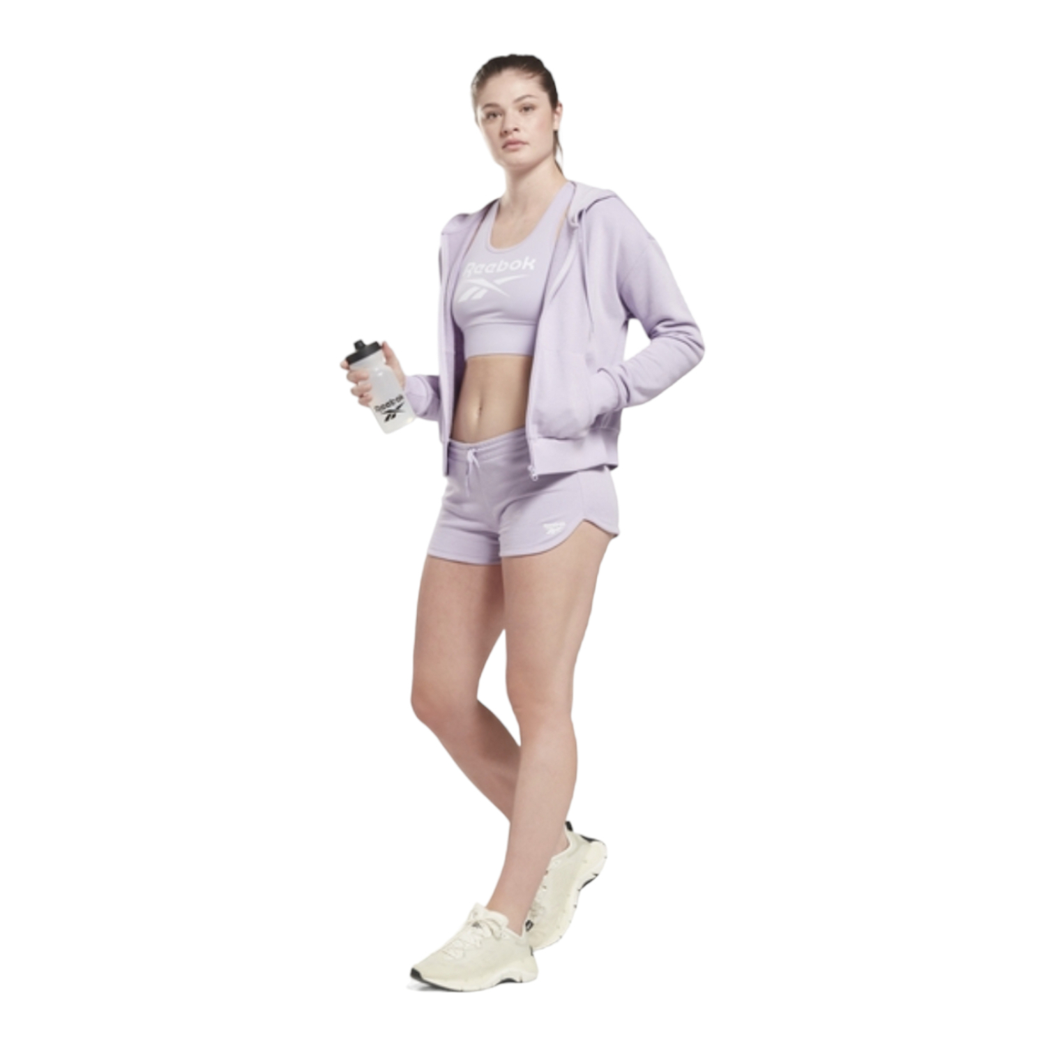 Foto 3 pulgar | Sudadera para Mujer Reebok Morada con Capucha