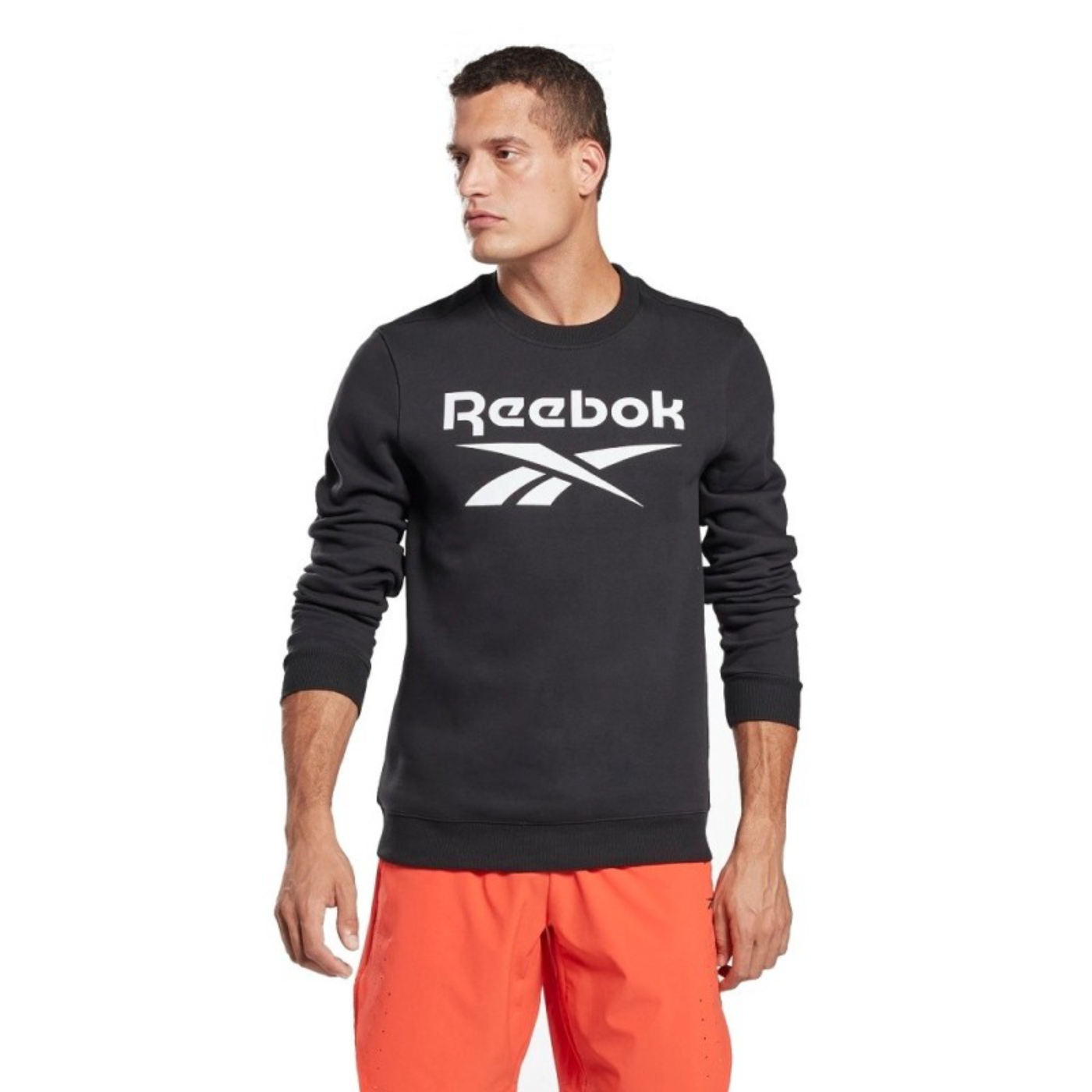 Foto 2 | Sudadera Reebok Ri Flc Big Logo Crew color Negro Modelo H54791 para Hombre