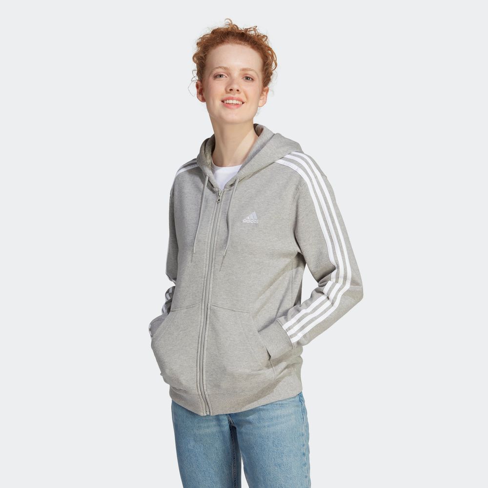 Foto 4 pulgar | Sudadera Adidas Essentials Gris para Mujer