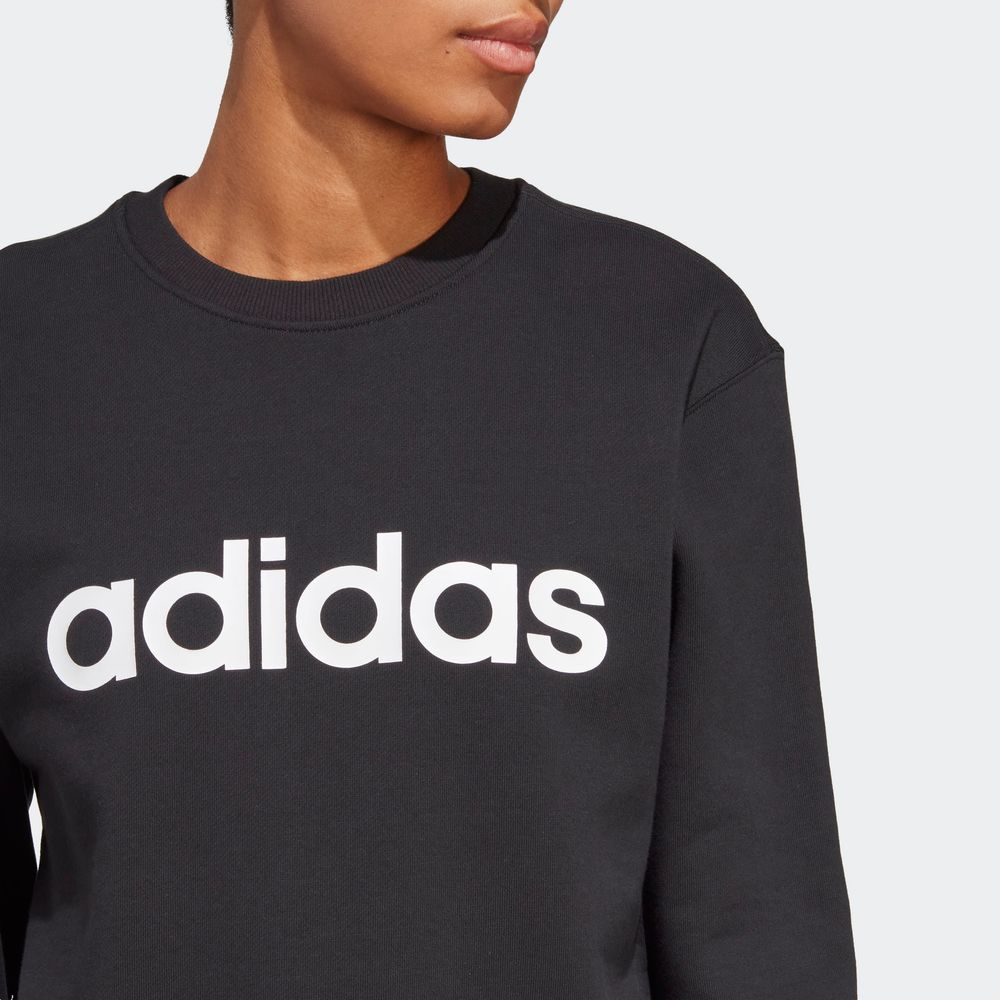 Foto 6 | Sudadera Adidas Essentials Linear Negra para Mujer