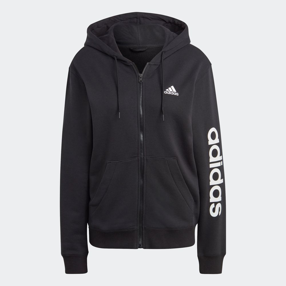 Foto 3 pulgar | Sudadera con Capucha Adidas Negra para Mujer