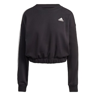Foto 1 | Sudadera Corta Adidas Essentials 3 Franjas Negra para Mujer