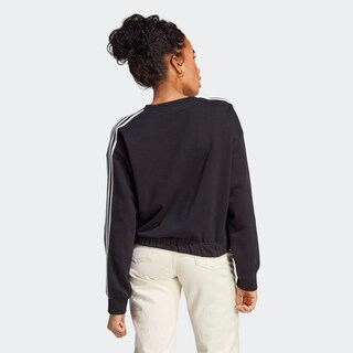 Foto 4 | Sudadera Corta Adidas Essentials 3 Franjas Negra para Mujer