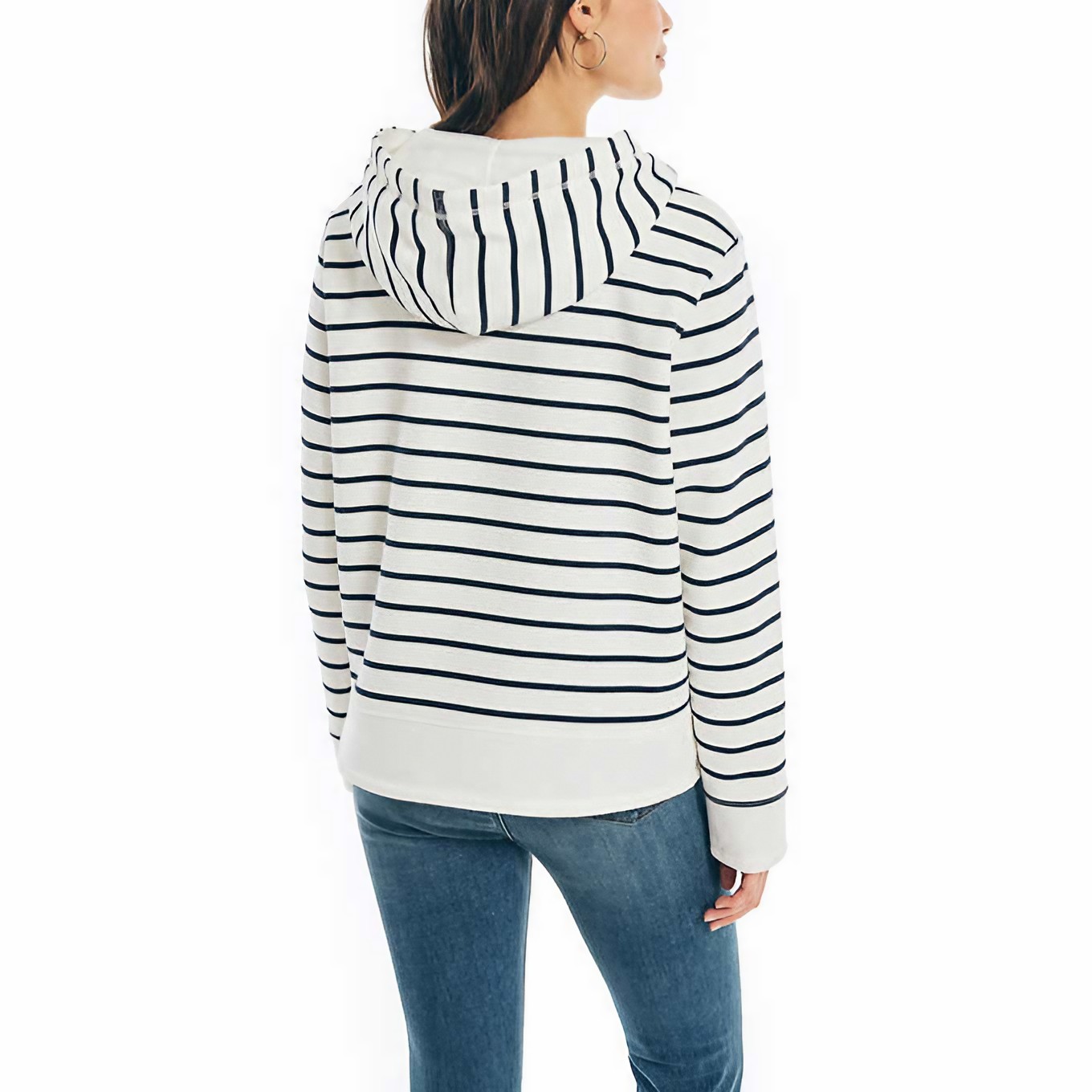 Foto 4 pulgar | Sudadera Náutica Casual Hoodie Gris para Mujer