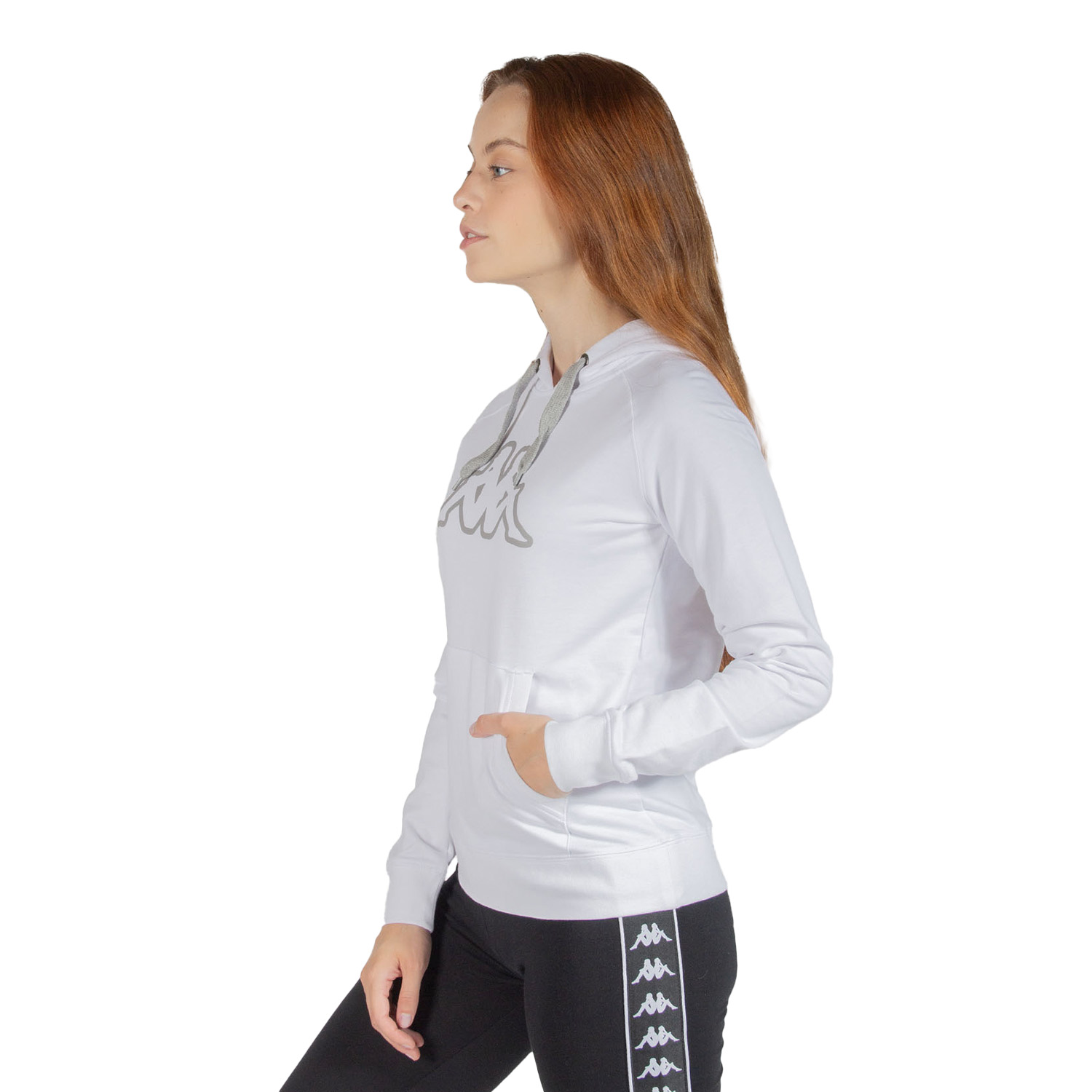 Foto 4 pulgar | Sudadera Kappa Logo Belle Slim Blanca para Mujer