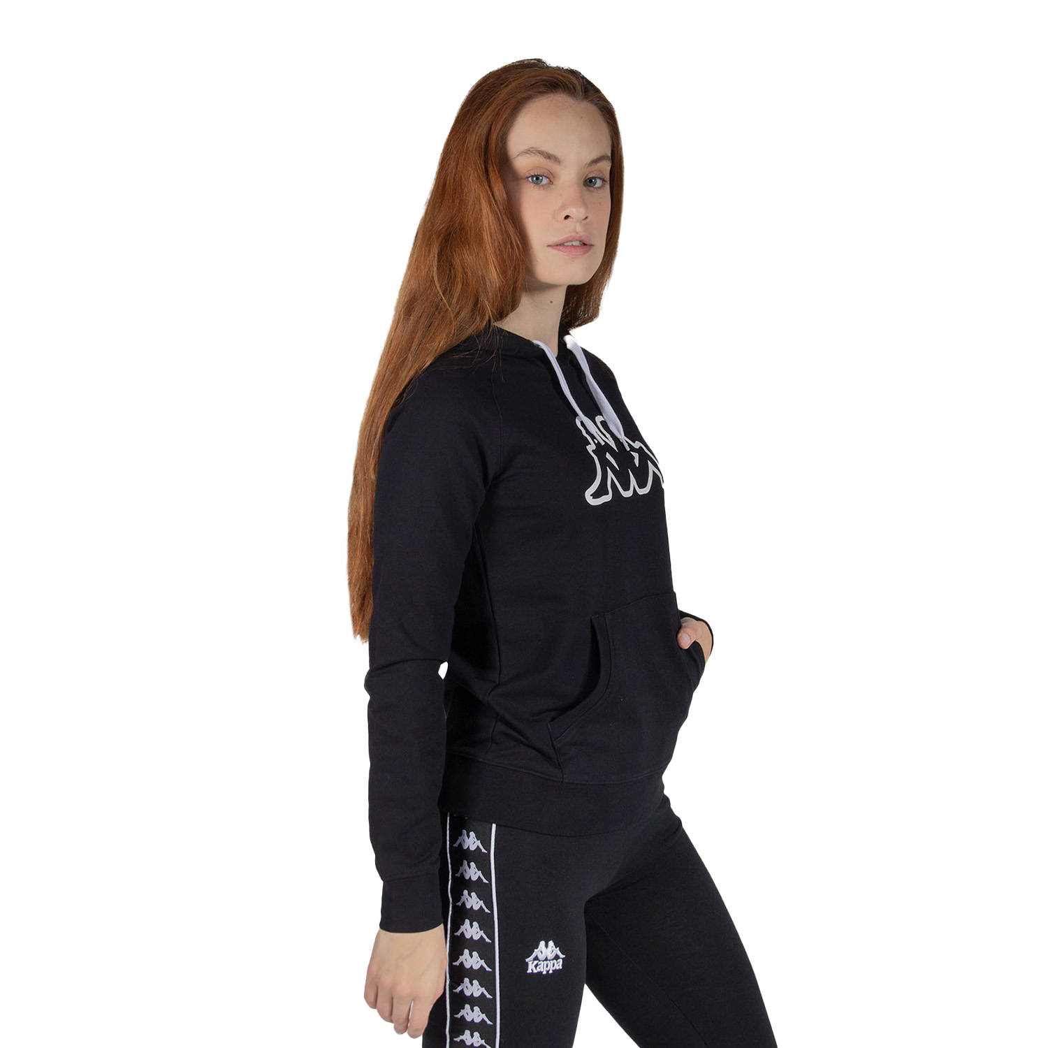 Foto 4 | Sudadera Kappa Negra Logo Belle Slim para Dama