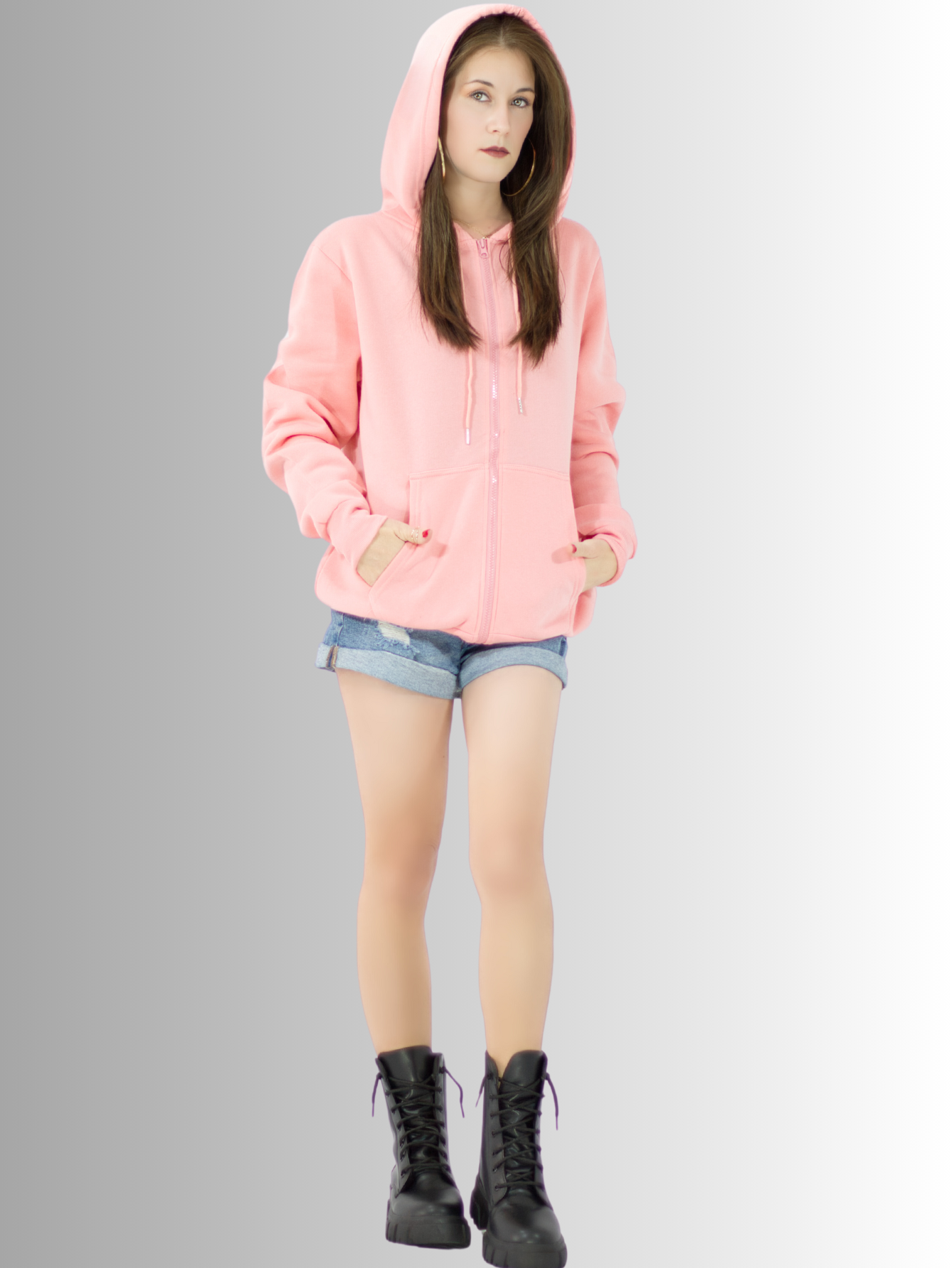 Foto 5 pulgar | Sudadera con Cierre Y Capucha Sud-1015-3 color Rosa  con Interior de Abrigo Térmico De Mujer