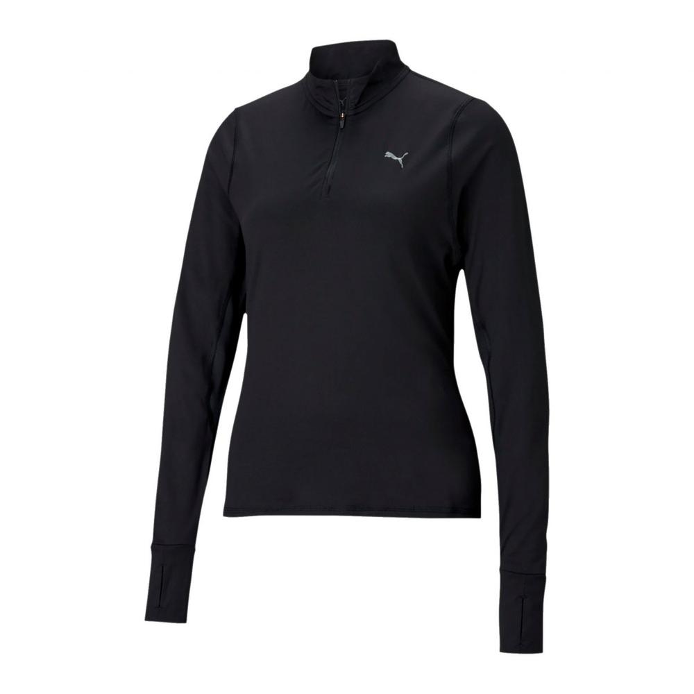 Sudadera Puma Jsy. Run Fav ¼ Zip 520184-01 Negra para Mujer