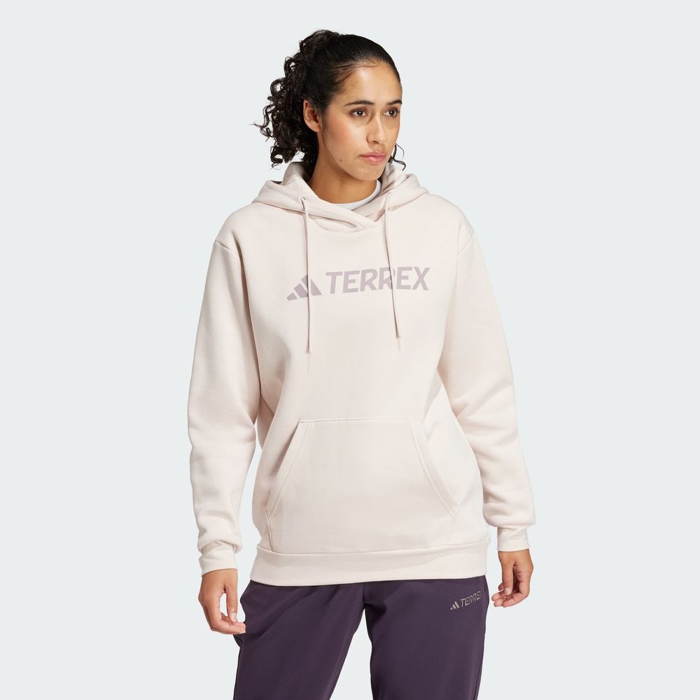 Foto 7 pulgar | Sudadera Con Gorro Terrex Multi Logo Grande Adidas Rosa Mujer