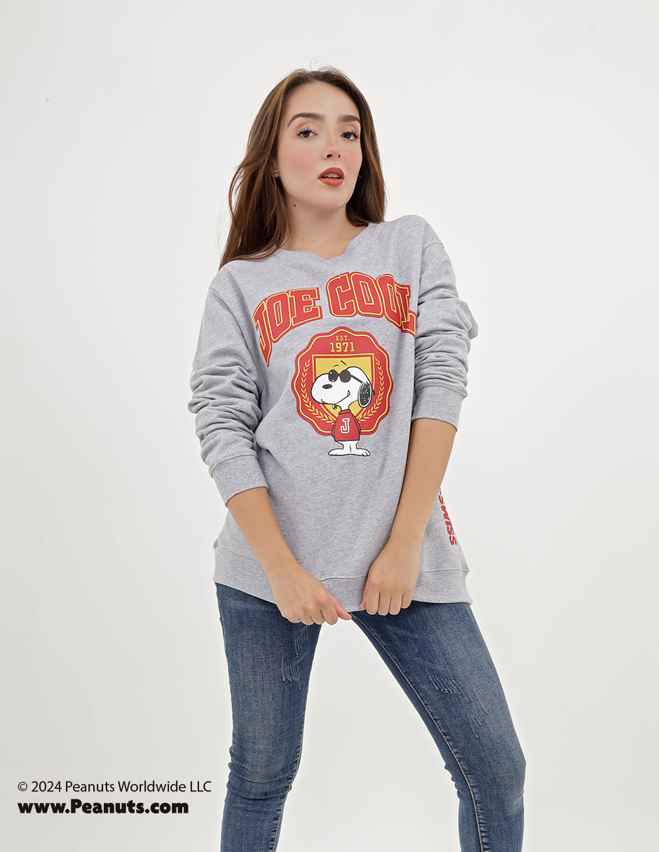 Foto 6 pulgar | Sudadera K-swiss Snoopy Collerge Color Gris