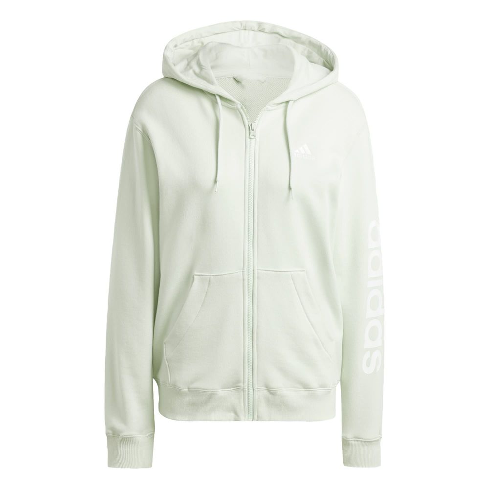 Buzo Con Capucha Essentials Linear Felpa Francesa Adidas Verde Mujer