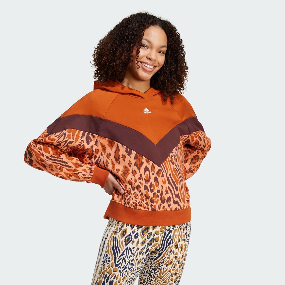 Foto 7 pulgar | Sudadera Con Gorro Adidas X Farm Rio Adidas Rojo Mujer