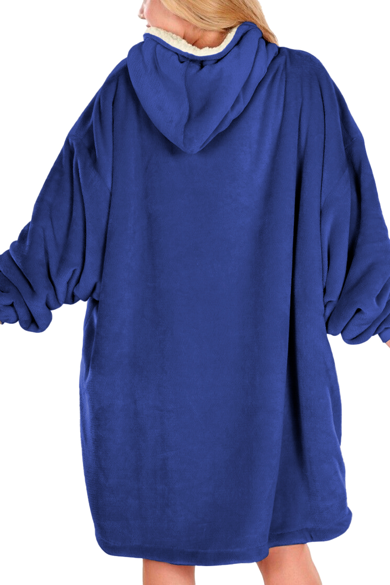 Foto 3 pulgar | Sudadera Tipo Cobija Shendy Vendy con Capucha Afelpada Azul Unisex