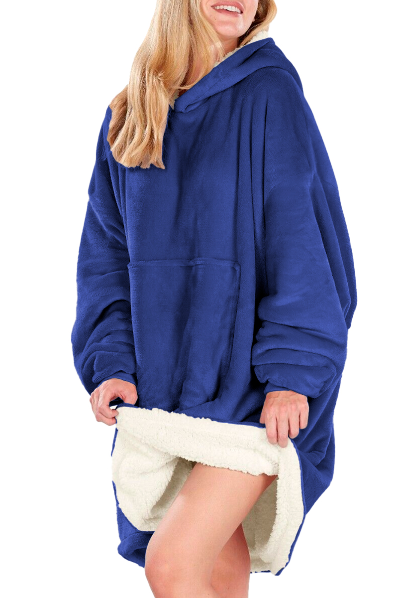 Foto 5 pulgar | Sudadera Tipo Cobija Shendy Vendy con Capucha Afelpada Azul Unisex