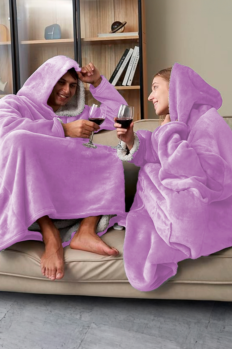 Foto 6 pulgar | Sudadera Tipo Cobija Shendy Vendy Púrpura con Capucha Afelpada