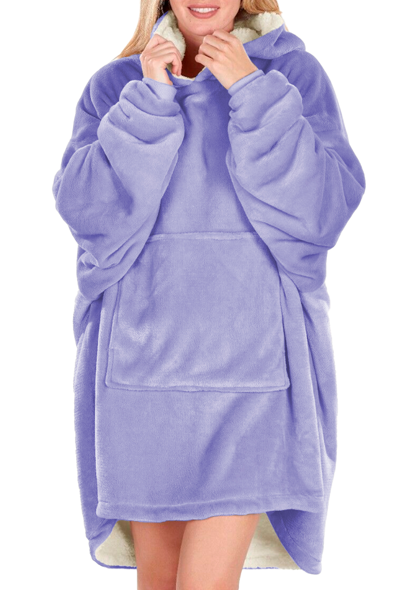 Foto 2 pulgar | Sudadera Tipo Cobija Shendy Vendy con Capucha Afelpada Azul Claro