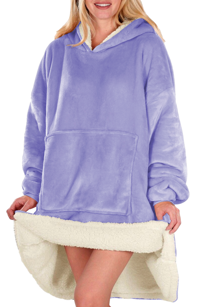 Foto 4 pulgar | Sudadera Tipo Cobija Shendy Vendy con Capucha Afelpada Azul Claro