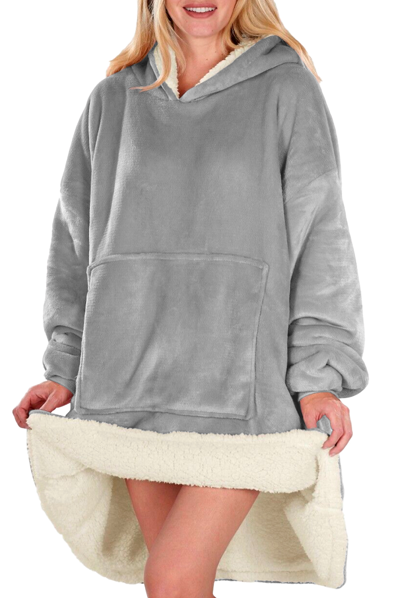Foto 4 pulgar | Sudadera Tipo Cobija Shendy Vendy con Capucha Afelpada Gris Jaspe