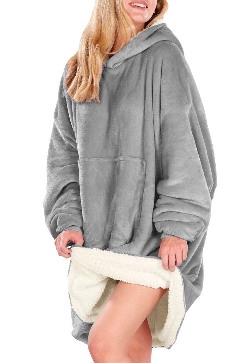 Foto 5 pulgar | Sudadera Tipo Cobija Shendy Vendy con Capucha Afelpada Gris Jaspe