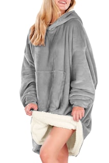 Foto 4 | Sudadera Tipo Cobija Shendy Vendy con Capucha Afelpada Gris Jaspe