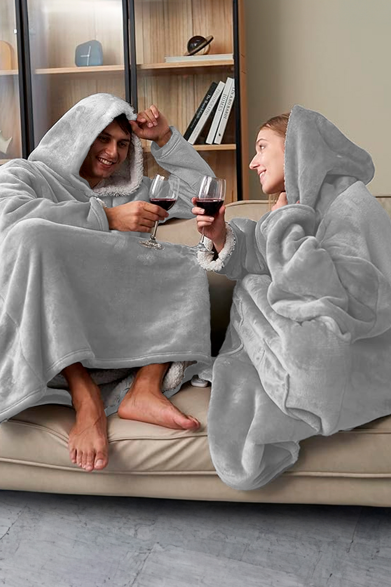 Foto 5 | Sudadera Tipo Cobija Shendy Vendy con Capucha Afelpada Gris Jaspe