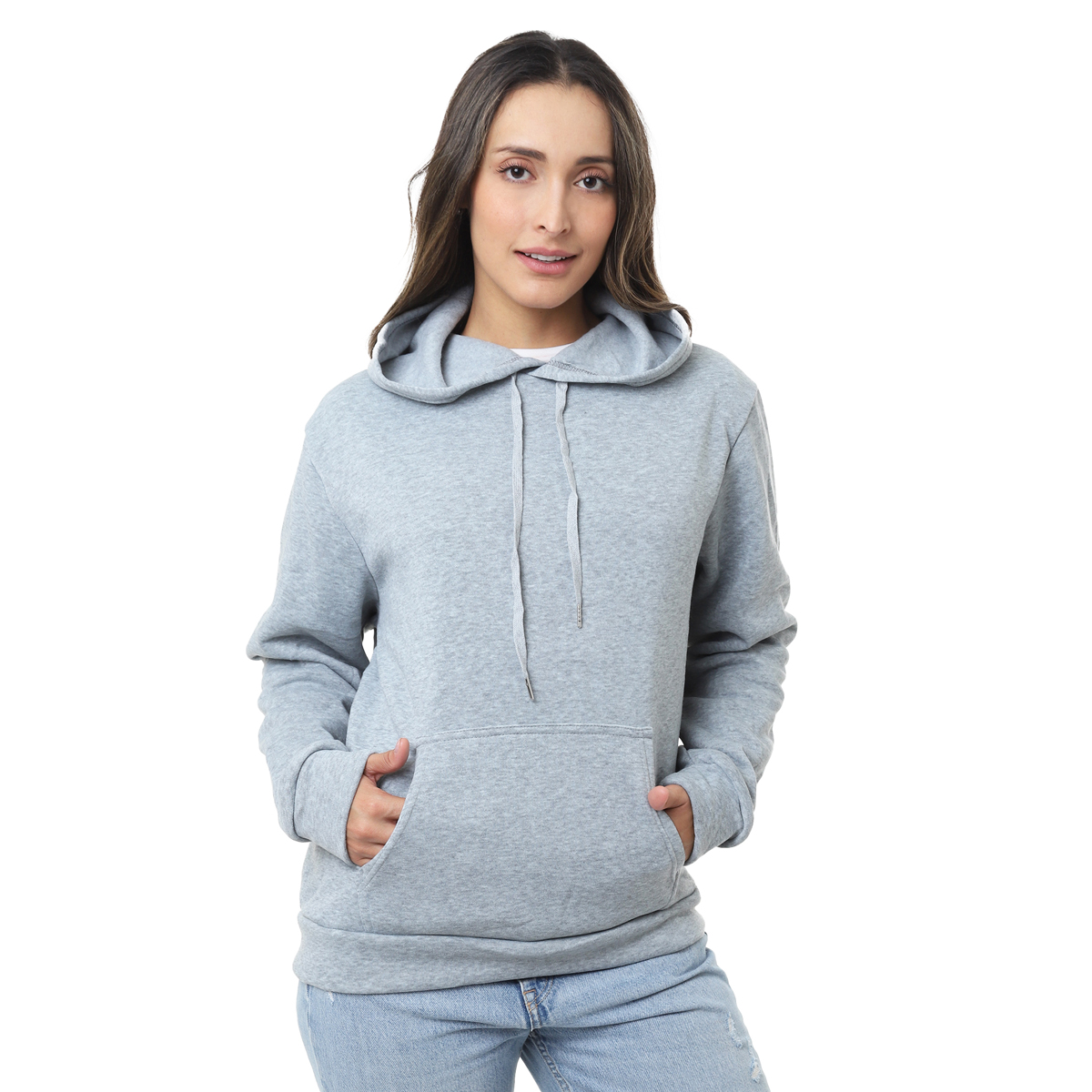 Foto 2 pulgar | Sudadera Mujer Hoodie Gris Oxford Capucha Afelpada, Moda Casual Y Cómoda – Ideal Para Clima Frío