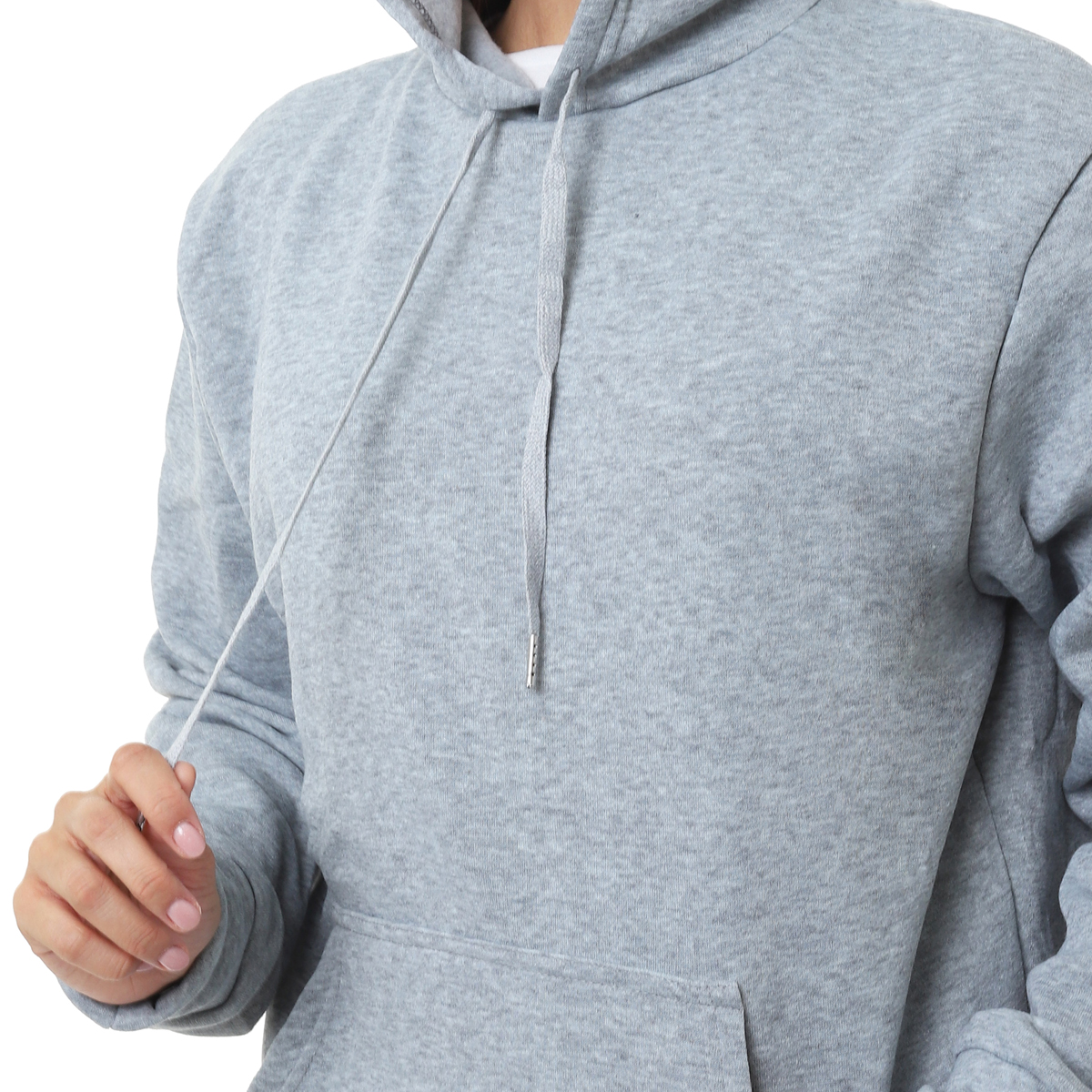 Foto 5 pulgar | Sudadera Mujer Hoodie Gris Oxford Capucha Afelpada, Moda Casual Y Cómoda – Ideal Para Clima Frío