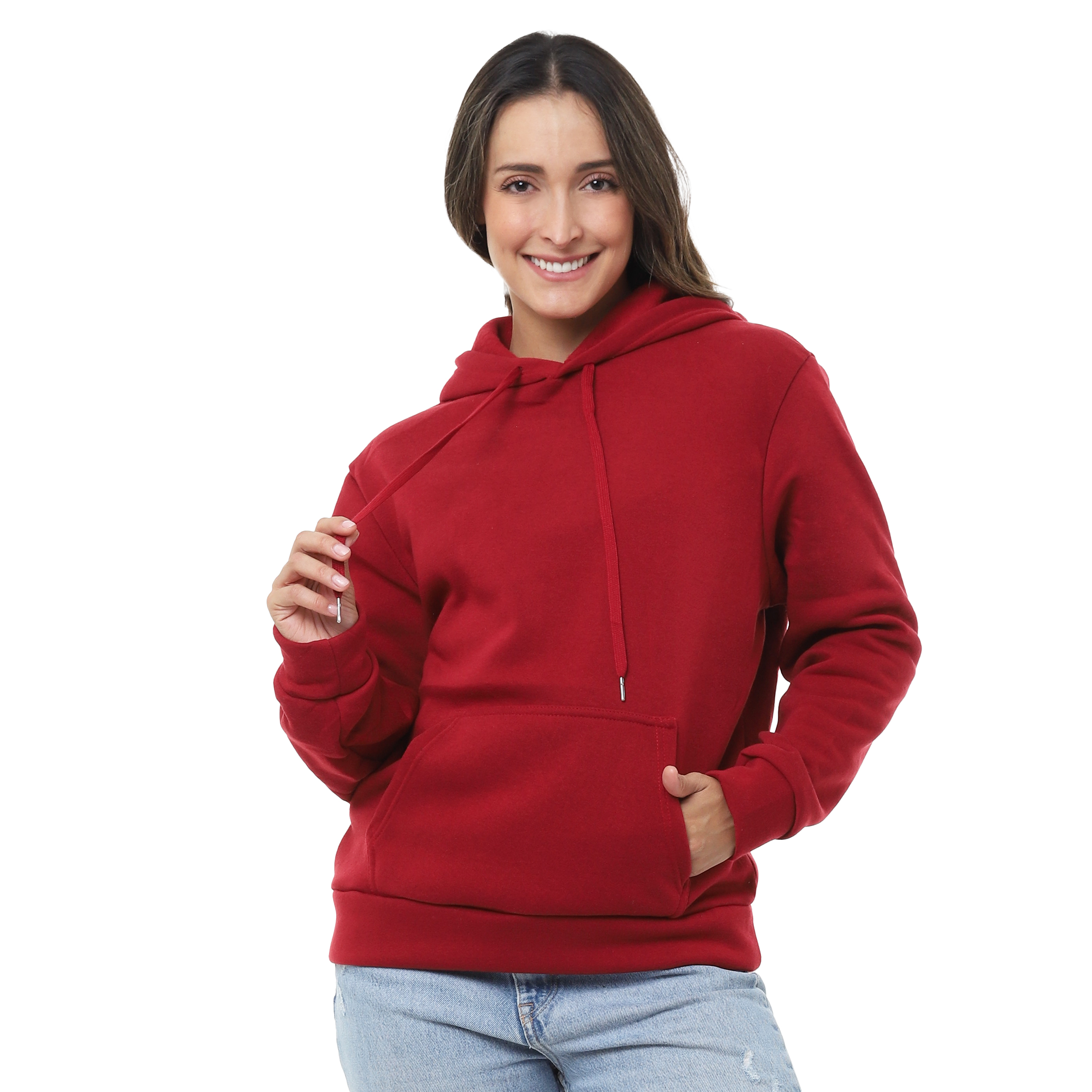 Sudadera Mujer Hoodie Roja Capucha Afelpada, Moda Casual Y Cómoda – Ideal Para Clima Frío