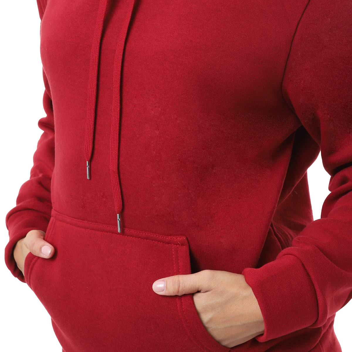 Foto 5 | Sudadera Mujer Hoodie Roja Capucha Afelpada, Moda Casual Y Cómoda – Ideal Para Clima Frío