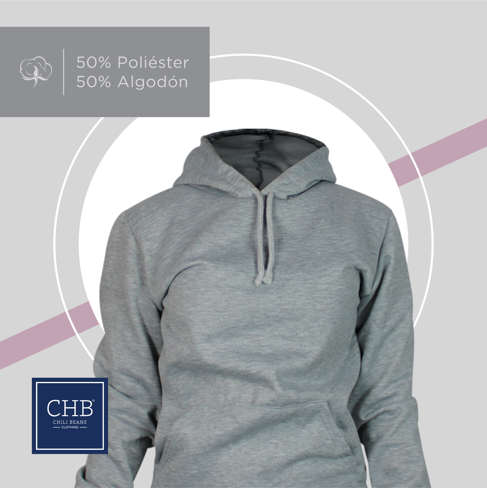 Foto 7 pulgar | Sudadera Con Capucha Color Gris Para Mujer Chb Chili Beans Clothing Co.