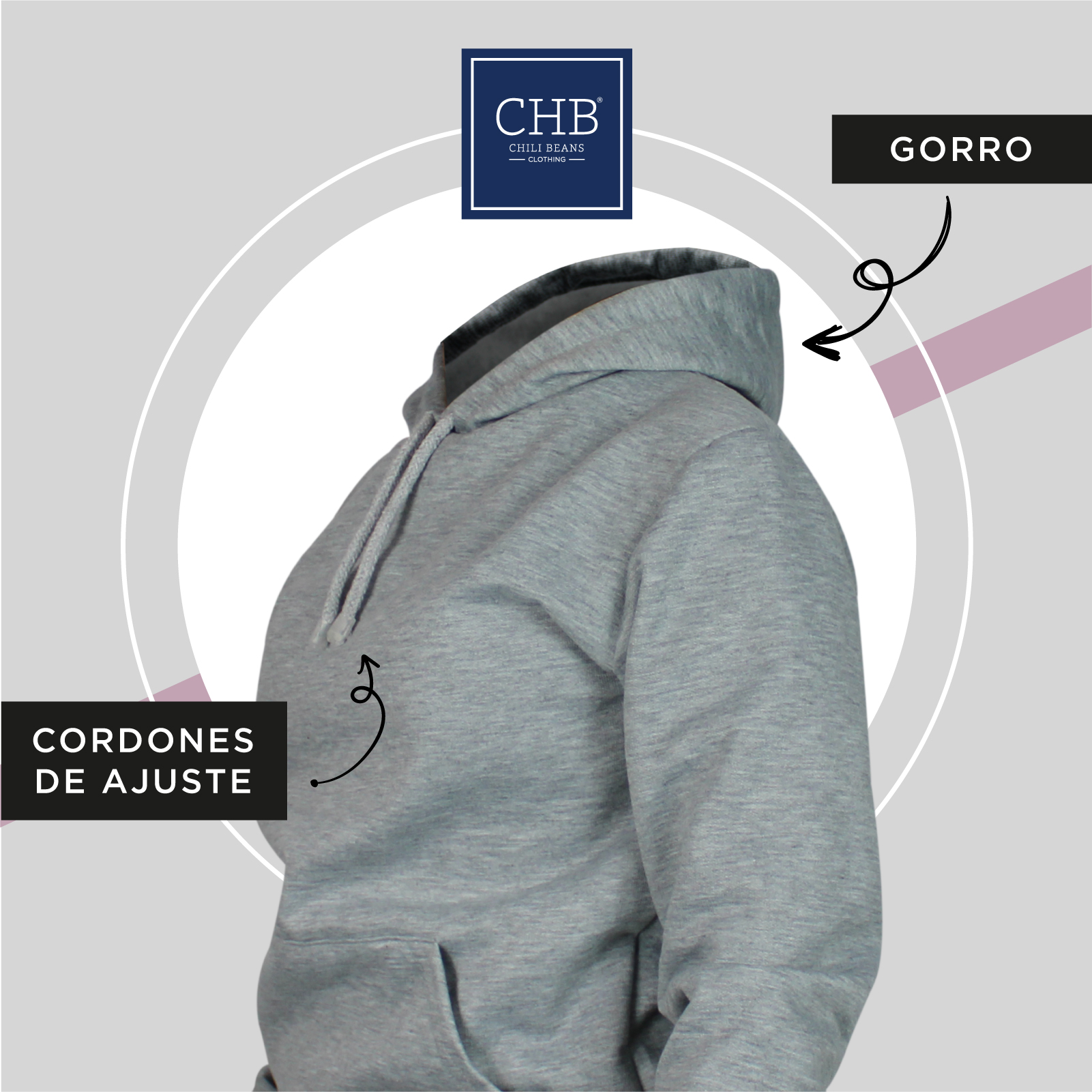 Foto 9 pulgar | Sudadera Con Capucha Color Gris Para Mujer Chb Chili Beans Clothing Co.