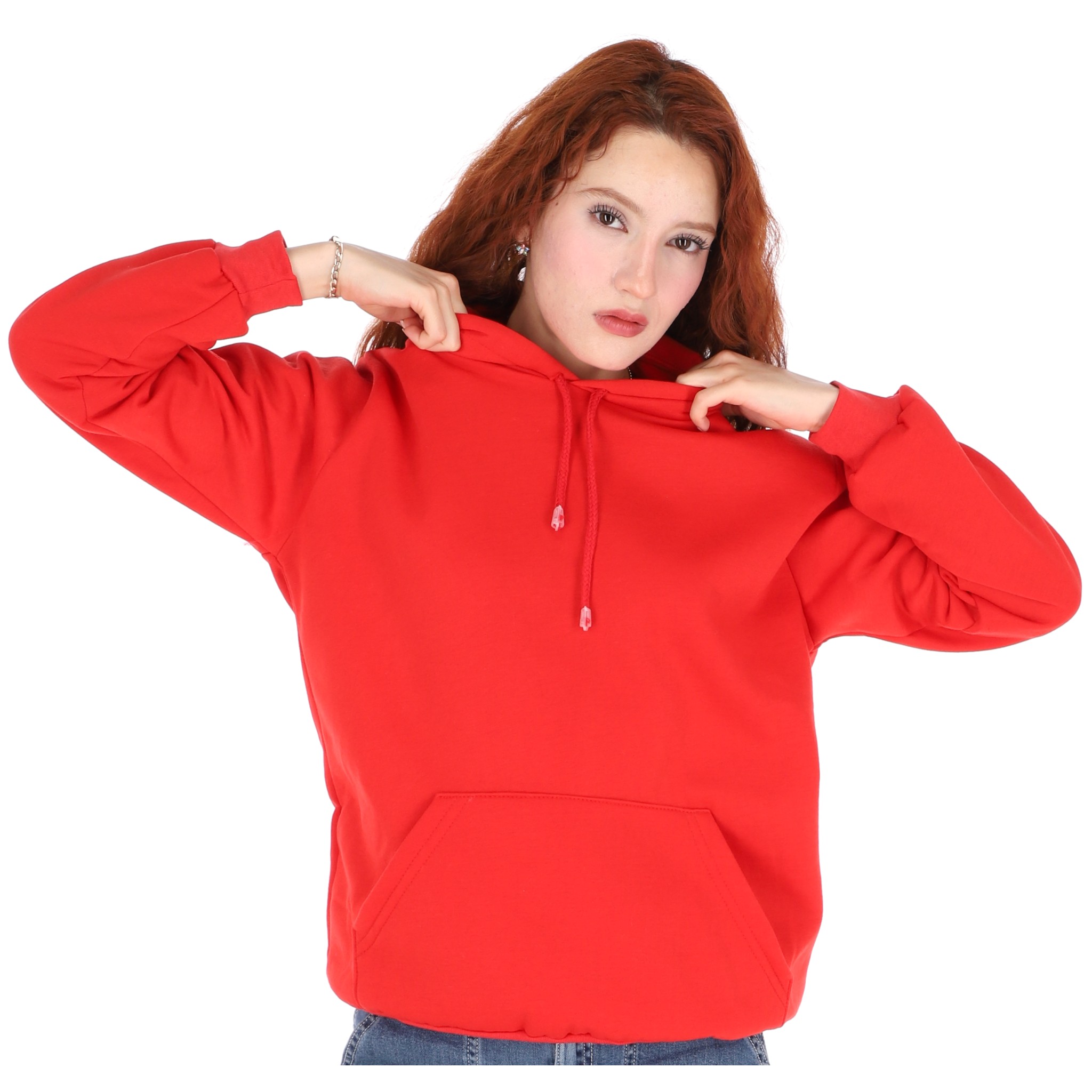 Foto 2 | Sudadera Con Capucha Color Rojo Para Mujer Chb Chili Beans Clothing Co.