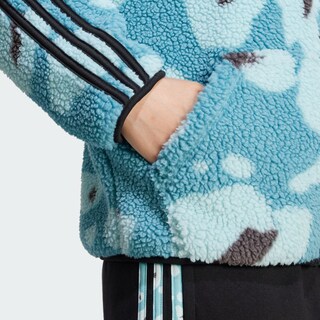 Foto 7 | Sudadera Con Gorro Essentials 3 Franjas Animal Print High Pile Cierre Completo Adidas Multicolor Mujer