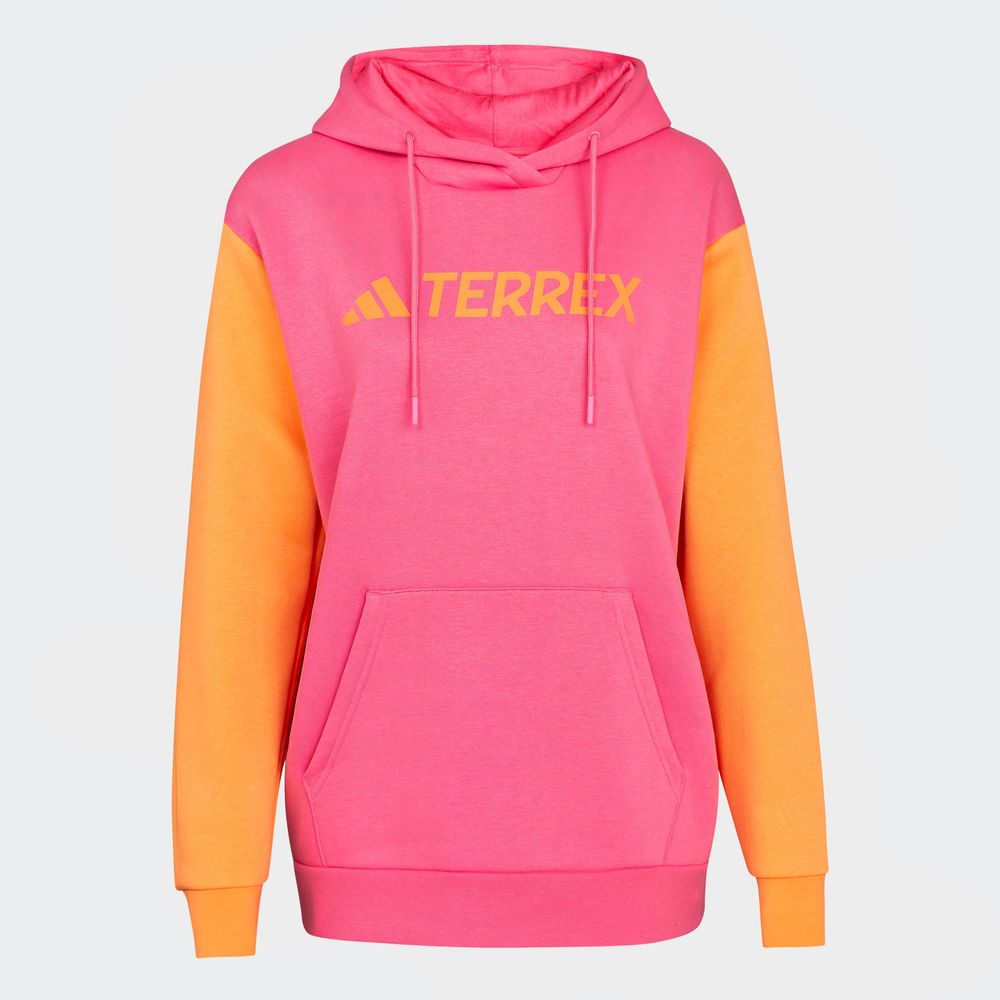 Foto 3 pulgar | Sudadera Con Gorro Terrex Multi Logo Grande Adidas Rosa Mujer