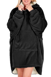 Foto 1 | Sudadera Tipo Cobija Shendy Vendy Negra con Capucha Afelpada