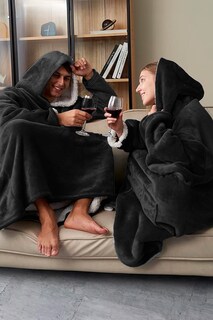Foto 5 | Sudadera Tipo Cobija Shendy Vendy Negra con Capucha Afelpada