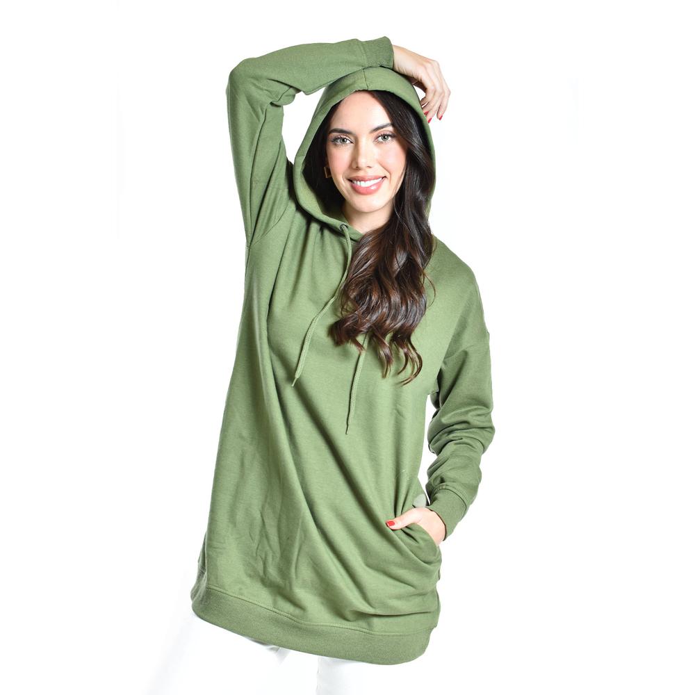 Foto 2 pulgar | Sudadera Larga con Capucha Roman Fashion Juvenil Verde