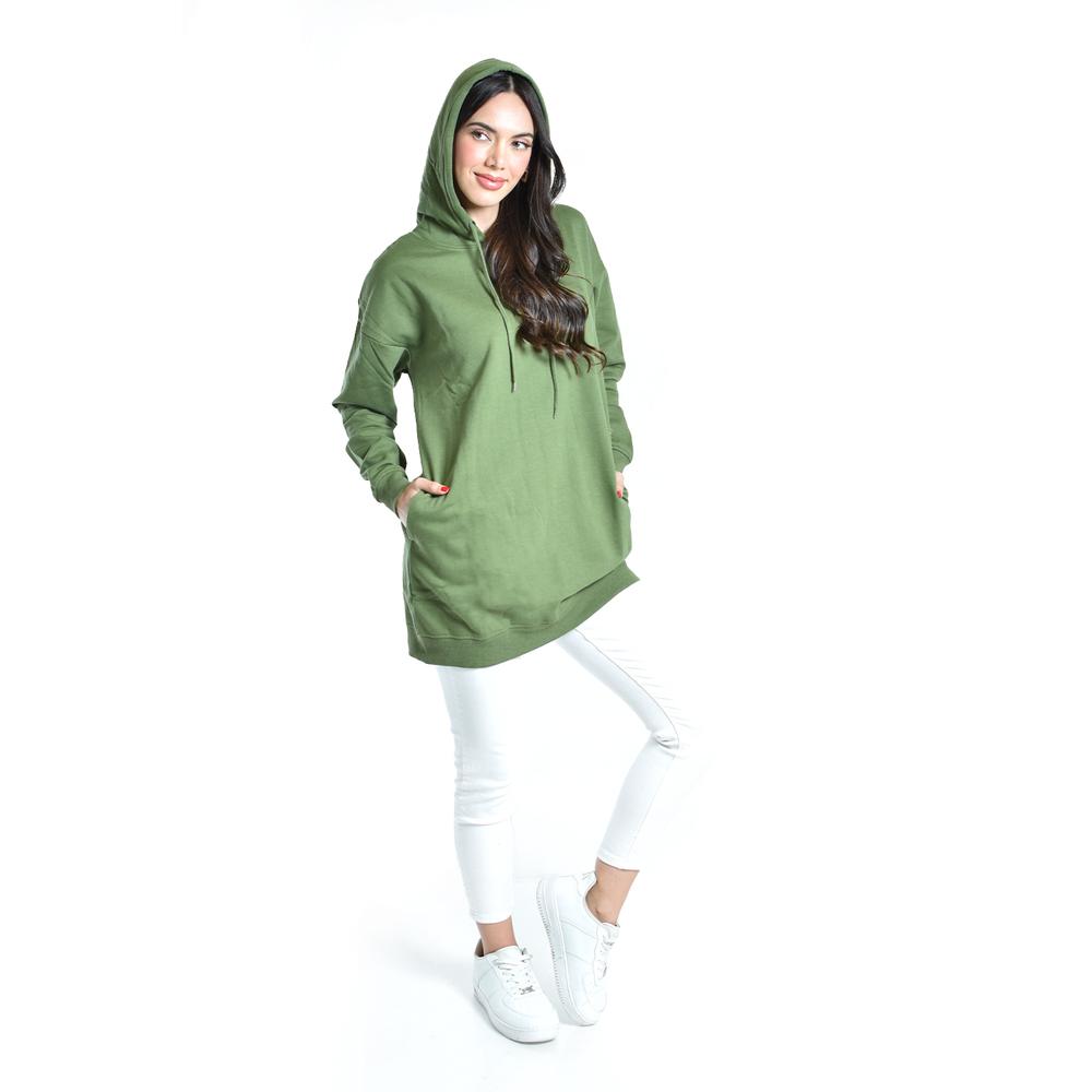 Foto 5 pulgar | Sudadera Larga con Capucha Roman Fashion Juvenil Verde