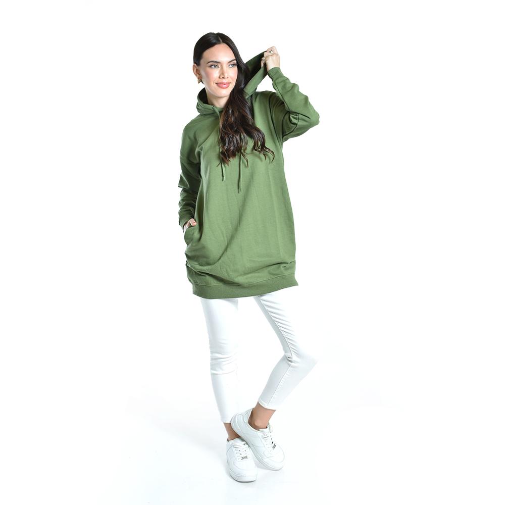 Foto 6 pulgar | Sudadera Larga con Capucha Roman Fashion Juvenil Verde