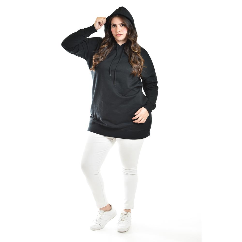 Foto 6 pulgar | Sudadera Larga Con Capucha Roman Fashion /tallas Extras, 2800 (negro) Negro