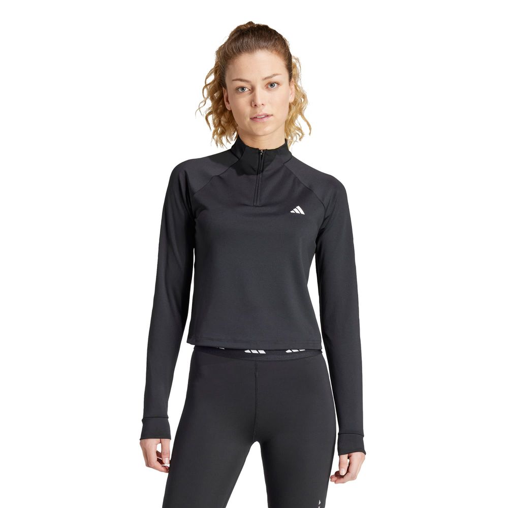 Foto 2 | Tr-es 1/4zip Adidas Negro Mujer